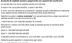 Aumento di capitale sociale a pagamento con apporti dei vecchi soci